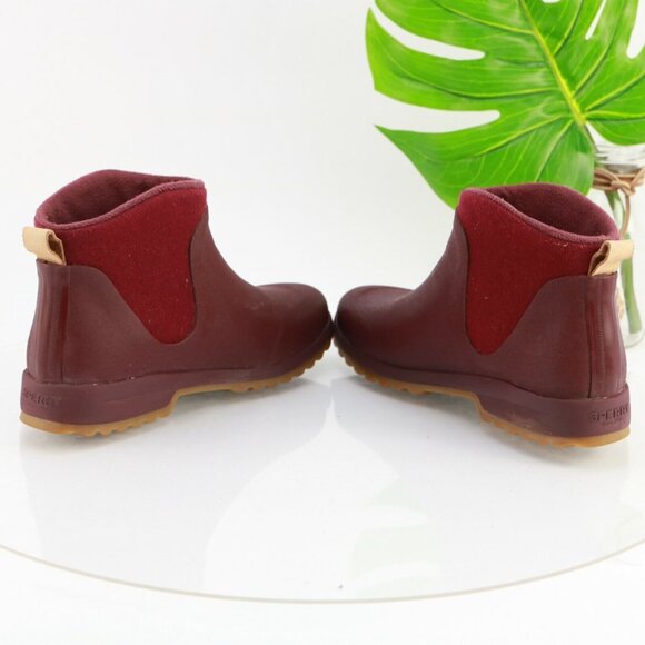 Sperry Womens Maritime Gale Boot Size 9 Burgundy Waterproof Snow Pull On Chelsea - Picture 9 of 12